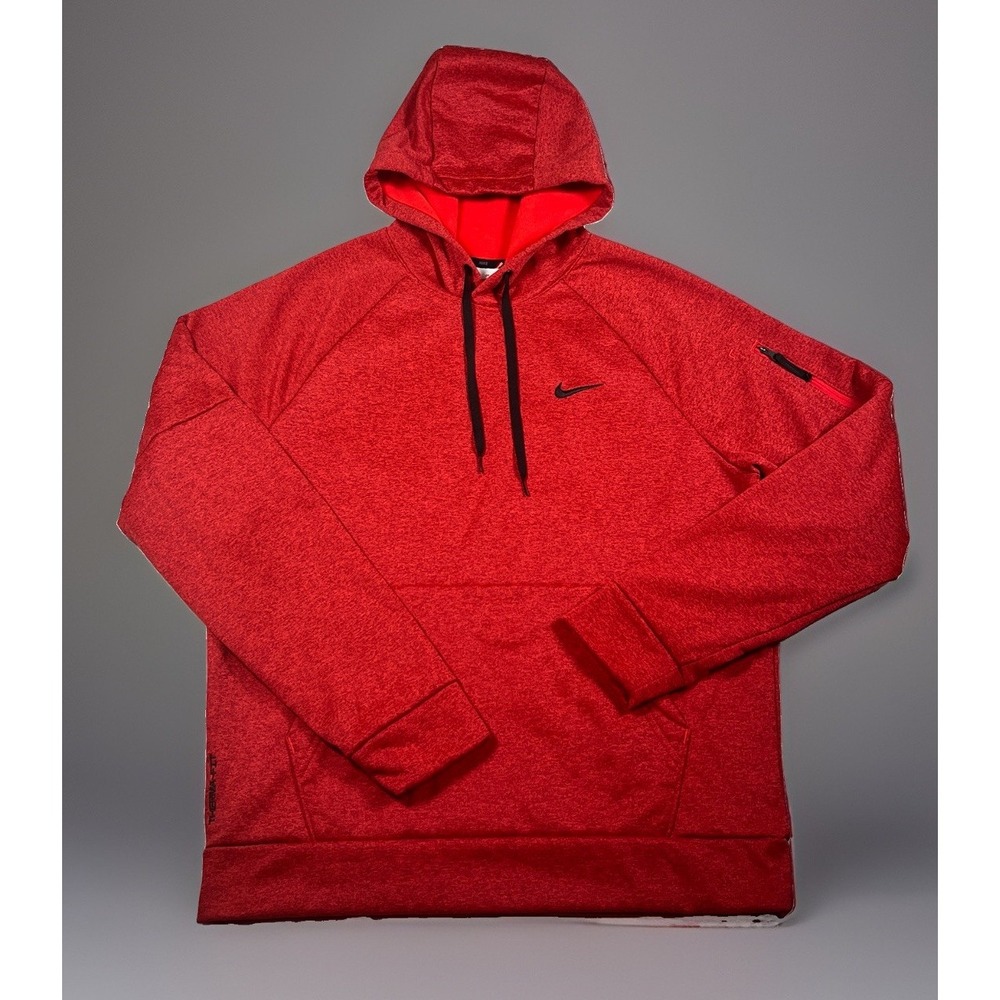 NIKE Men Therma-FIT Hoodie Sweatshirt Pullover Athletic Red Size M DQ4834